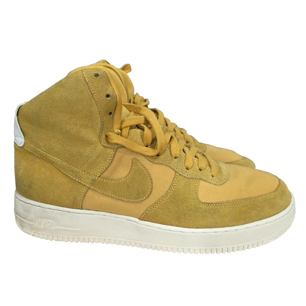 Nike Air Force 1 High 07 Sneakers Mens 13 Yellow Ochre Suede Casual AQ8649-700